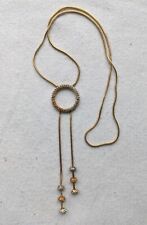 Vintage  Judith Leiber 3 Tone  Swarovski Crystal Runway Gold-tone Necklace 18.5"