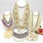 VINTAGE TO NOW FAUX PEARL BEAD NECKLACE LOT - FASHION JEWELRY LOT