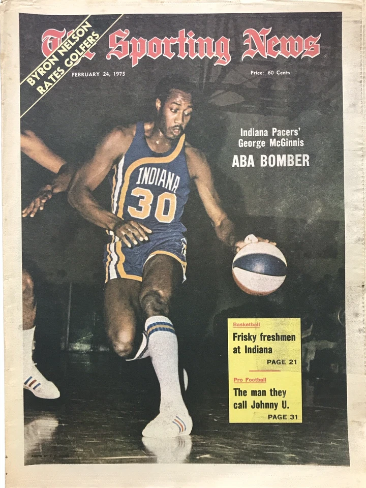 The Sporting News Feb 24 1973 - George McGinnis -Indiana Pacers- Basketball TSN - Image 1 of 4