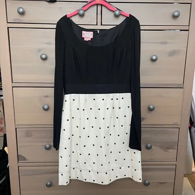 Vestido Phoebe Couture Mixto Media Lunares Calce y Acampanado Talla 6 Foto 1 de 4