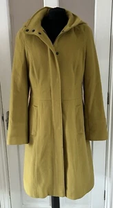 Planet Pistachio Green Zip Up Formal Overcoat With Hood Cashmere Blend Size 8 - Picture 1 of 7