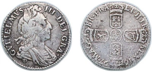 Great Britain 1697 6 Pence Silver 925 VF - Picture 1 of 1