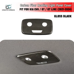 Real Carbon Fiber Rear Reading Light Panel Cover Trim For KIA EV6/GT/GT Line - Foto 1 di 7