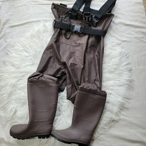 Tidewe Bootfoot Chest Waders Brown Fishing Men's Size 7 Boot - Picture 1 of 10