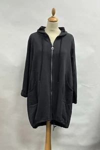 Chaqueta con capucha oversize Lagenlook talla 14/20 gris oscuro - Imagen 1 de 1