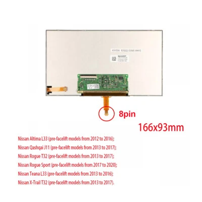 Pantalla LCD de 7"" OEM para Nissan Rogue Altima Radio Navegación 2014-2016 Foto 1 de 4