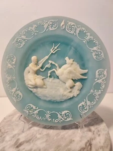 Plato vintage translúcido azul y blanco Avondale Poseidón 1979. - Imagen 1 de 13