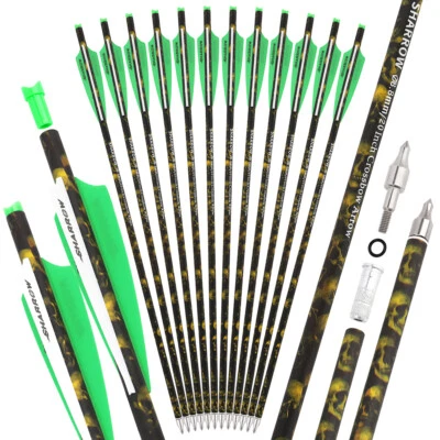 16 17 18 20 22 Zoll Armbrustbolzen Carbonpfeile Armbrustpfeile BogenschießenJagd - Image 1 of 4