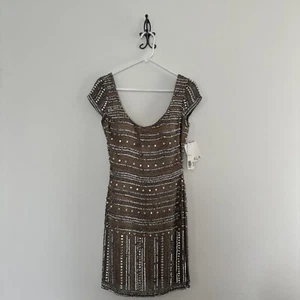 New SCALA Beaded Sequin 100% Silk Dress Size 6 - Picture 1 of 5