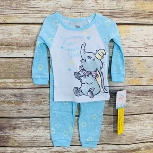 New! Disney Baby Dumbo Dreams Can Come True Pajama Set Size 9M - Picture 1 of 5