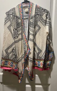FLYING TOMATO Aztec Cardigan Sweater Boho Open  Sz M - Picture 1 of 3