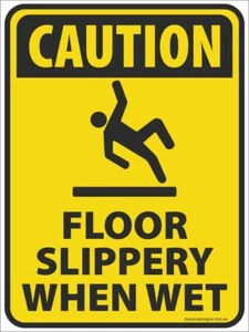 CAUTION WET FLOOR WARNING STICKER/SIGN - select your size and material type - Picture 1 of 1