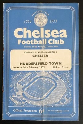Chelsea v Huddersfield Town   26-2-1955  Chelsea  Champions    FREE POSTAGE - Image 1 of 4