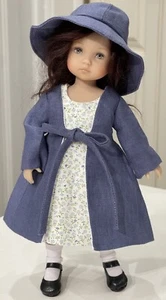 Vestido Boneka + Abrigo de Lino Forrado + Sombrero 4 Effner 10" Monday Tuesday Niño Muñeca - Imagen 1 de 7