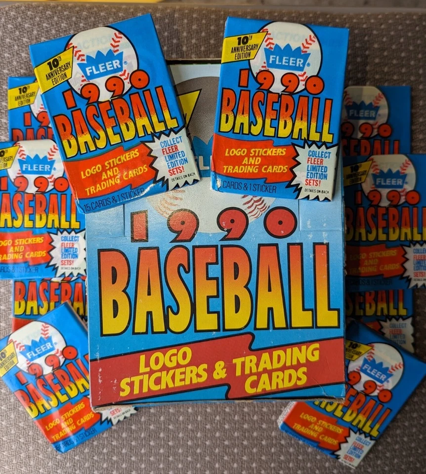 Fleer Baseball 1990 - 20 paquetes de cera sellados de fábrica - 300 tarjetas Foto 1 de 1