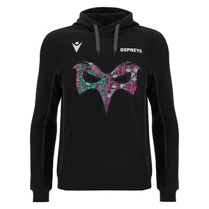 Macron Ospreys Rugby 23/24 Mens Leisure Hoody Pullover Sweatshirt