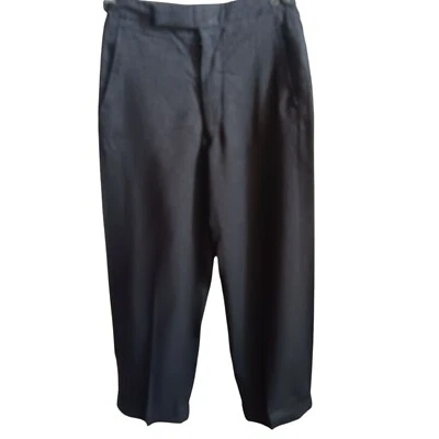 Pantalones de vestir vintage de mezcla de lana negros 24x27 para niños años 70 mezcla de rayón escuela preparatoria Foto 1 de 4