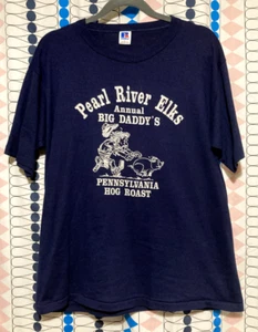Pennsylvania Hog Roast Vintage Russell Single Stitch T-shirt / Size Large - Picture 1 of 6
