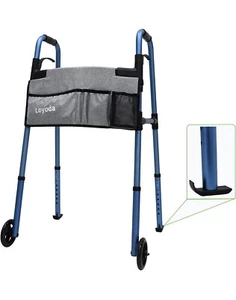 Folding Medical Walker with Storage Bag and Glide Skis Lightweight 5'' Front ... - Picture 1 of 9