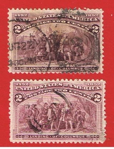 #231c-231d F- VF used "Broken Hat & Frame" Columbians Free S/H - Picture 1 of 1