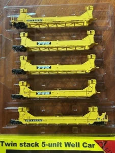 TTX - TWIN STACK 5 CAR Set - GELENK DOUBLE STACK WELL CARS HO SCALE NEU OOP - Bild 1 von 18