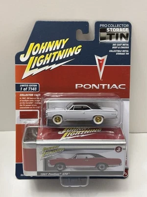 Johnny Lightning CHASE 1967 Pontiac GTO Collector Storage Tin WHITE LIGHTNING - Image 1 of 4
