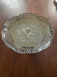 Chrom Standschale durchbohrt & bedruckt Designs MCM 8” D 3 1/2”H F Nite Candy - Bild 1 von 5