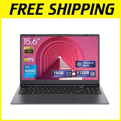 16GB RAM, 512GB SSD Laptop, Win11 Pro, FHD Display, Portable - Image 1 of 4