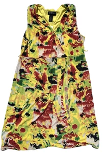 Lane Bryant Dress Women 14/16 Multicolor Sleeveless V Neck Midi Missing Belt NWT - Picture 1 of 16