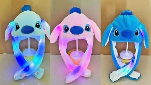 Bunny Hat Light Up Cute Plush Lilo & Stitch Plush Hat Moving Ears Colorful LED - Picture 1 of 1