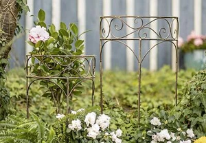 2x Pflanzen Stütze Stauden Halter Antik Look, Metall, Strauch Ständer Rank Hilfe - Bild 1 von 4
