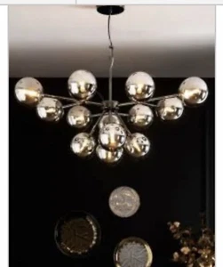 NEXT Black Chrome Nero 13 Light Pendant Ceiling Light - XL - New Sealed - Picture 1 of 7