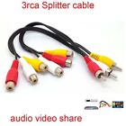 3RCA Male Jack to 6 RCA Female Plug Splitter Audio Video AV TV DVD Adapter Cable