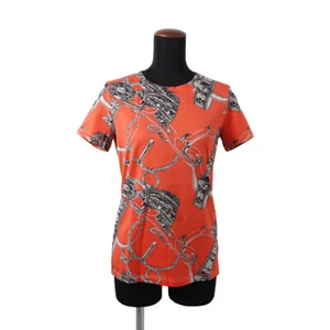 Camiseta HERMES Estampado Completo Talla 38 Algodón 100% Naranja/Gris - Imagen 1 de 8