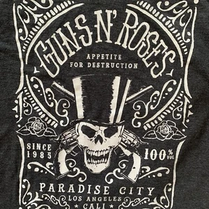 Bravado Guns N Roses Unisex M T-Shirt Appetite for Destruction Short Sleeve Gray - Picture 1 of 4