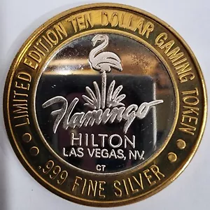 Flamingo Hilton Las Vegas 1946 .999 Silber Limited Edition 10 $ Glücksspiel Medaille - Bild 1 von 3