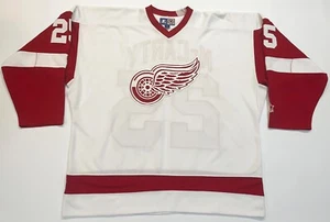 Vintage Starter Detroit Red Wings McCARTY #25 NHL Hockey Jersey 2XL White Sewn - Picture 1 of 8
