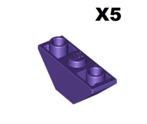 Lego ® Lot 5 Brique Penchée Slope Brick Inverted 3x1 Double Violet 18759 NEW - Picture 1 of 1