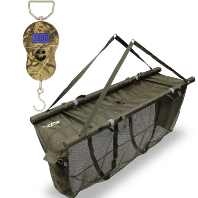 NGT XPR Floating Sling Carp Fishing & Stink Bag with Weighing Camo Digital Scale - Image 1 of 4