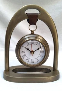 Table Top Clock Time Handicraft A Beautiful Brass Hanging for Office Decor - Picture 1 of 3