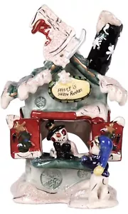 Frosty's Skate noleggio casa candele / supporto ceramica cielo blu argilla pupazzo di neve - Foto 1 di 6