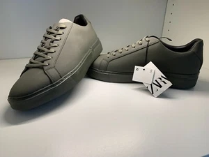 Zara Men's Sneakers Olive Green Casual Shoes | Low Top Lace Up, Size US 10 - New - Picture 1 of 5