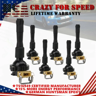 Paquete de 6 bobinas de encendido para BMW E46 E39 X5 Z8 525i 540i UF-300 UF354 1994-2005 Foto 1 de 4