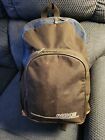  Nike Swoosh Logo Backpack Book Bag Black & Blue with Brown Suede leather bottom