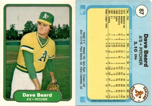 Dave Beard 1982 Fleer Baseball Card 87  Oakland Athletics