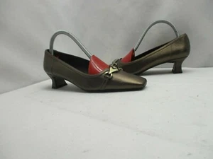 STUART WEITZMAN Bronze Leather Slip On Dress Shoes Womens Size 6.5 N - Picture 1 of 7