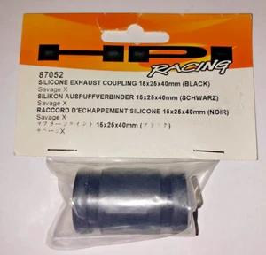 HPI Racing RC 87052 Silicone Exhaust Coupling 15X25X40mm Black for Savage X - Picture 1 of 2