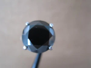 6.61ct 100% REAL NATURAL BLACK DIAMOND RING,CERTIFICATE,FREE DIA TESTER SIZE 5 - Picture 1 of 12