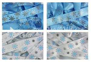 Frozen Snowflake Ribbon Grosgrain or Satin Widths 16mm or 22m Various Lengths - Picture 1 of 13