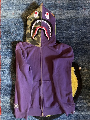 A BATHING APE (BAPE) Testa mimetica di squalo viola BAPE taglia M USATA